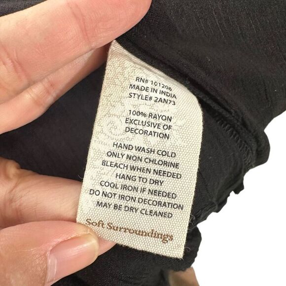 Soft Surroundings Black Breezeway Kimono Embellished‎ Mirror accent sz M New - Picture 7 of 12